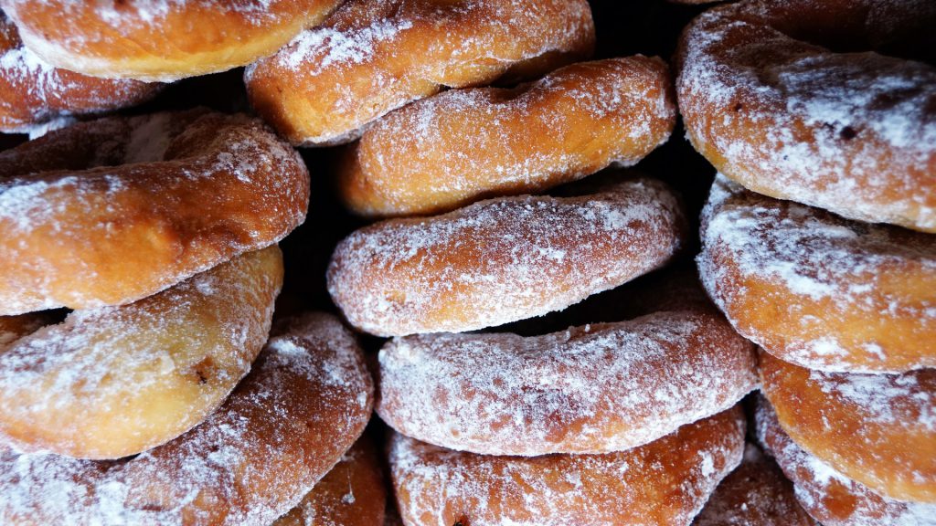 Piled Sugar donuts